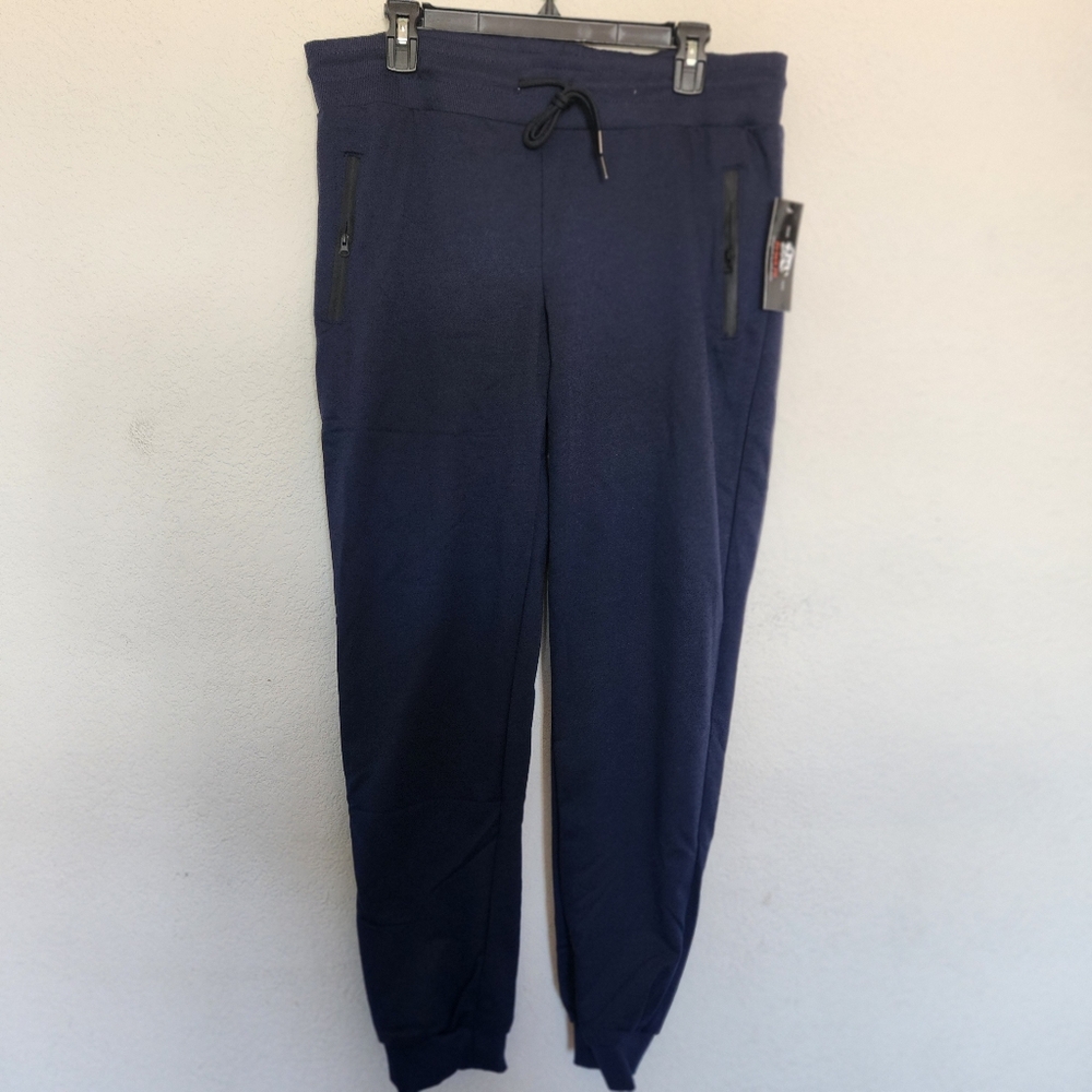 Rudolph mens Sweatpants navy Drawstring Pockets sz XL NWT cotton blend workout